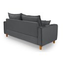 Ver imagem 5 de Sofa Living com Bau Multiuso 3 Lugares Suede Pes em Madeira: Cinza