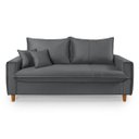 Ver imagem 4 de Sofa Living com Bau Multiuso 3 Lugares Suede Pes em Madeira: Cinza