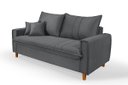 Ver imagem 1 de Sofa Living com Bau Multiuso 3 Lugares Suede Pes em Madeira: Cinza