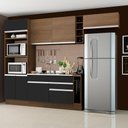 Ver imagem 1 de Armário de Cozinha Completa 290cm Rustic/Preto/Rustic Safira Madesa 04