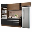 Ver imagem 3 de Armário de Cozinha Completa 290cm Rustic/Preto/Rustic Safira Madesa 04