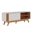Ver imagem 2 de Rack Bancada Otawa Off White Freijó com Mesa de Centro Jeri Freijó Off White e Aparador Riviera