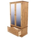 Ver imagem 4 de Guarda Roupa em Madeira Maciça com 2 Portas e Espelhos