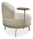 Ver imagem 2 de Poltrona Cadeira Giratória Naomi com Mesa Lateral Boucle Bege Bz Home Decor