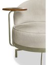 Ver imagem 6 de Poltrona Cadeira Giratória Naomi com Mesa Lateral Boucle Bege Bz Home Decor