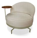 Ver imagem 4 de Poltrona Cadeira Giratória Naomi com Mesa Lateral Boucle Bege Bz Home Decor