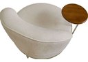 Ver mais imagens de Poltrona Cadeira Giratória Naomi com Mesa Lateral Boucle Bege Bz Home Decor