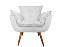Ver imagem 2 de Kit 2 Poltronas Decorativa Opala Couro Branco Pés Madeira Mz Decor