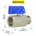 Ver imagem 3 de Registro Válvula Esfera Mini 1/8 Macho X 1/8 Fêmea Ar Comprimido Compressor Pneumático