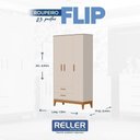 Ver imagem 5 de Jogo de Quarto Infantil Flip Guarda Roupa 3 Portas e Berço Americano Areia Fosco - Reller Móveis