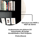Ver imagem 6 de Estante Livreiro 5 Prateleiras 180x60 Cm Preto Arly