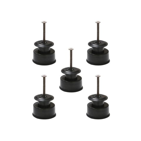 Kit 500 Roldanas Isoladas Preta C/prego 36mm para Arames Eletrificados em Pead Rd36 - Zebu 2783-9