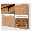 Ver imagem 4 de Guarda Roupa Casal Everest Mdf 10 Portas 4 Gavetas e 5 Prateleiras Moderna Mobilia
