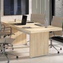 Ver mais imagens de Mesa Escrivaninha para Escritório Tamburato 2000 | Artany:carvalho/branco