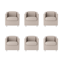 Ver imagem 1 de Kit 6 Poltronas Bia Decorativa Reforçada Recepção Clinica Salão Sala de Estar Courino:bege