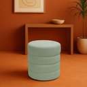 Ver imagem 2 de Puff Decorativo Redondo Mid Bouclé Verde Claro - Nexta Casa