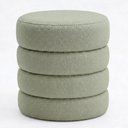 Ver imagem 2 de Puff Decorativo Redondo Mid Bouclé Verde Claro - Nexta Casa