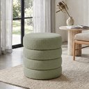 Ver imagem 1 de Puff Decorativo Redondo Mid Bouclé Verde Claro - Nexta Casa