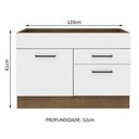 Ver imagem 3 de Balcão de Pia Cozinha 1 Porta e 2 Gavetas Rustic/Branco Agata Madesa