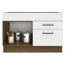 Ver imagem 4 de Balcão de Pia Cozinha 1 Porta e 2 Gavetas Rustic/Branco Agata Madesa