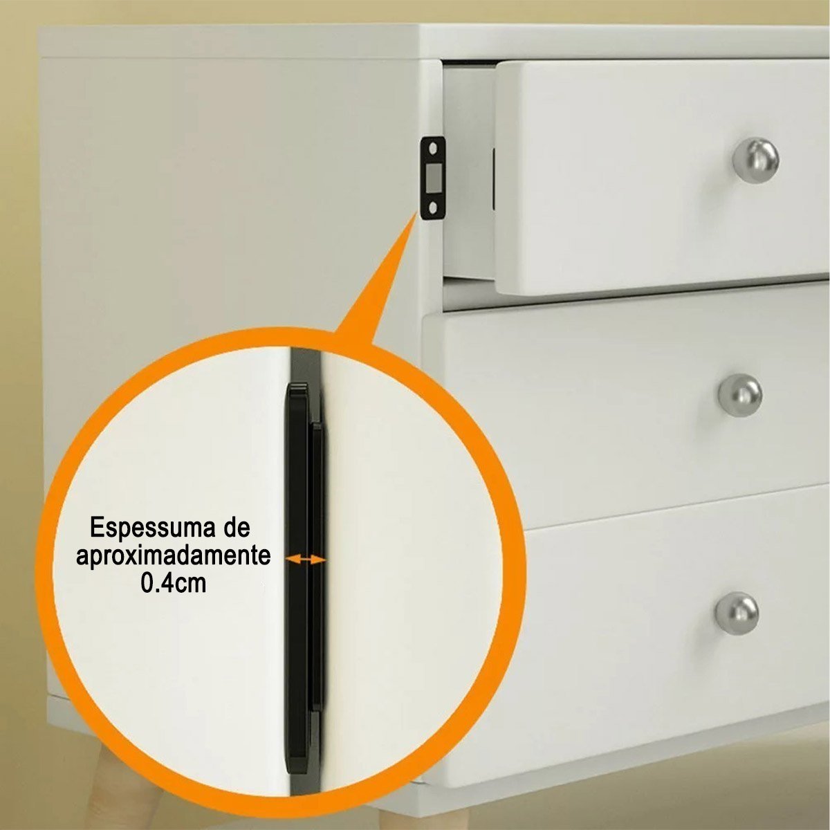 Fecho Magnetico Ima Inox 8 Peças Trava Fecha Porta Janela Armario Gaveta Resistente Multiuso Proteça - 6