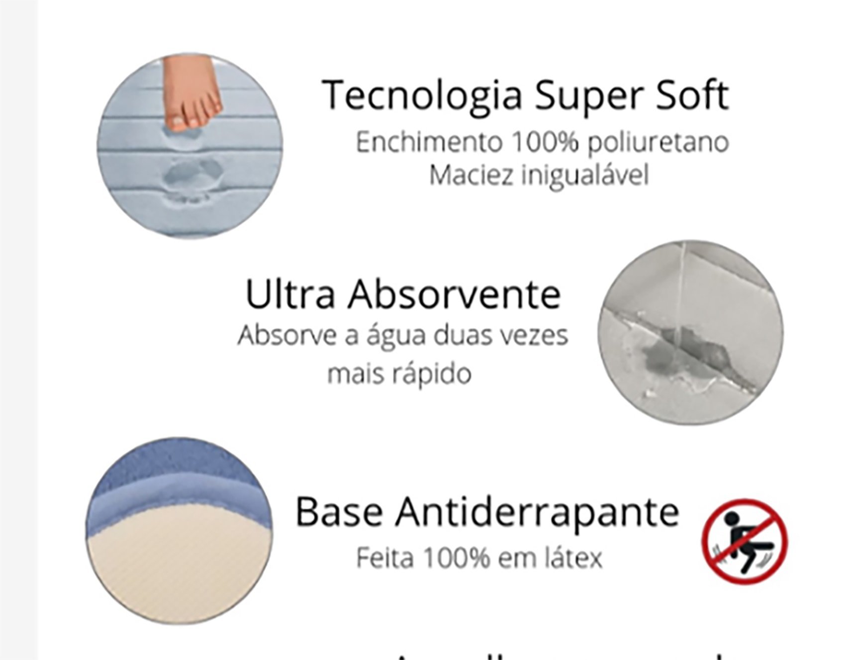 Kit 2 Tapetes Banheiro Antiderrapante Super Soft Macio 60x40:Cinza - 7
