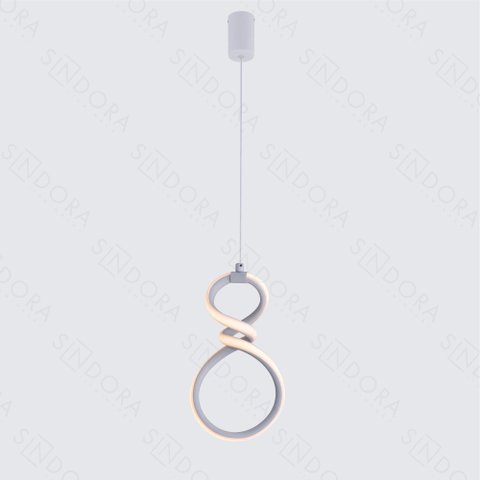 Lustre Pendente Led 3000k 16w Bivolt Ø26x15x9cm Metal Branco - Sindora Iluminação Dcd03256