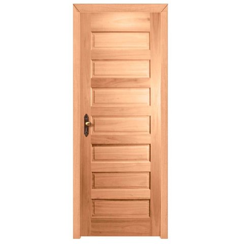 Kit Porta de Madeira Maciça Pe28 de Cedro Arana Bat. 12 Cm Linha Gold Esel - 210ax100l- Lado Direito