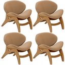 Ver imagem 1 de Kit 4 Poltronas Decorativa Orgânica Sala Living Kadosh L02 Bouclê Mostarda - Lyam Decor