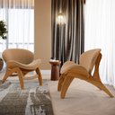 Ver imagem 2 de Kit 4 Poltronas Decorativa Orgânica Sala Living Kadosh L02 Bouclê Mostarda - Lyam Decor
