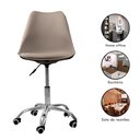 Ver imagem 5 de Cadeira Office Base Cromada Com Rodizio Giratória Saarinen Bege