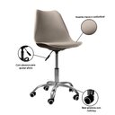 Ver imagem 2 de Cadeira Office Base Cromada Com Rodizio Giratória Saarinen Bege