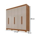 Ver imagem 4 de Guarda-Roupa Casal Malta 6 Portas 2 Gavetas com Pés Cinamomo/Off White - Pnr Móveis