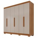 Ver imagem 2 de Guarda-Roupa Casal Malta 6 Portas 2 Gavetas com Pés Cinamomo/Off White - Pnr Móveis