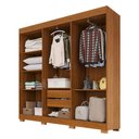 Ver imagem 3 de Guarda-Roupa Casal Malta 6 Portas 2 Gavetas com Pés Cinamomo/Off White - Pnr Móveis