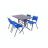 Jogo de Mesa Moema 120 x 70 + 4 cadeiras ISO Azul - 1