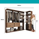Ver imagem 7 de Closet Modulado Canto 4 Gavetas Alasca Freijó Carraro