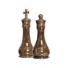 Dupla Peças de Xadrez Rei e Rainha de Cerâmica Marmorizada Marrom Petra - 10
