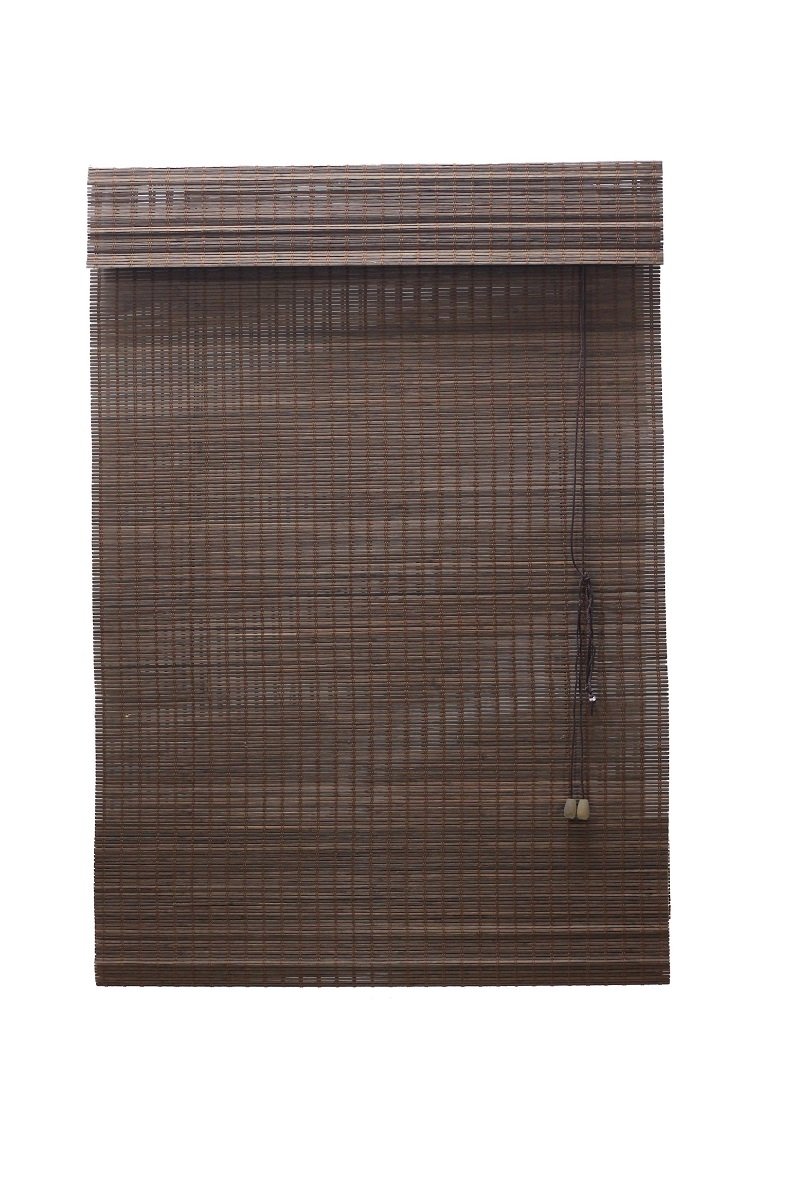 Persiana Bambu Romana Tabaco 80 (L) X 160 (A) cm Cortina Madeira C/ Bandô 0,80 x 1,60 Marrom Escuro