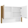 Espelheira Santorini para Banheiro com 2 Portas e Nicho Branco/naturale - 5