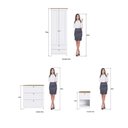 Ver imagem 5 de Quarto Americano Completo Infantil com Guarda-Roupa 2 Portas, Cômoda 3 Gavetas e Mesa de Cabeceira Branco/Gelo