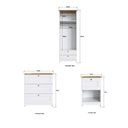 Ver imagem 4 de Quarto Americano Completo Infantil com Guarda-Roupa 2 Portas, Cômoda 3 Gavetas e Mesa de Cabeceira Branco/Gelo