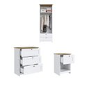 Ver imagem 2 de Quarto Americano Completo Infantil com Guarda-Roupa 2 Portas, Cômoda 3 Gavetas e Mesa de Cabeceira Branco/Gelo