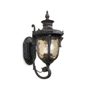 Arandela Colonial Luxo Vidro 1E27 24x43cm