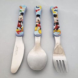 Conjunto de Talheres Mickey 3 Peças Garfo Faca Colher Inox Disney Infantil Simonaggio - 4