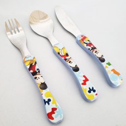 Conjunto de Talheres Mickey 3 Peças Garfo Faca Colher Inox Disney Infantil Simonaggio - 5