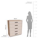 Ver imagem 2 de Cômoda com 5 Gavetas 90cm 240831 Linha Valência Politorno Móveis