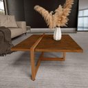 Ver imagem 1 de Mesa Centro Estilo Industrial Berlin Decorativa Moderna Klm Móveis Imbuia/bronze