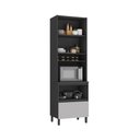 Ver imagem 2 de Paneleiro 3 Portas 1 Gaveta Nicho Forno 100% Mdf Lumina - Itatiaia Grafite/fendi