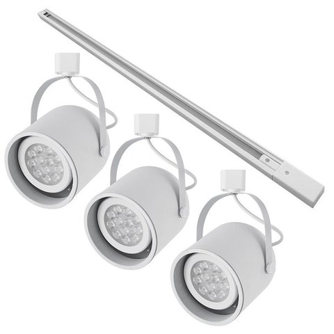 Kit Trilho 1 Metro com 3 Spots Nordecor Bell Par 30 E27 Bivolt Branco